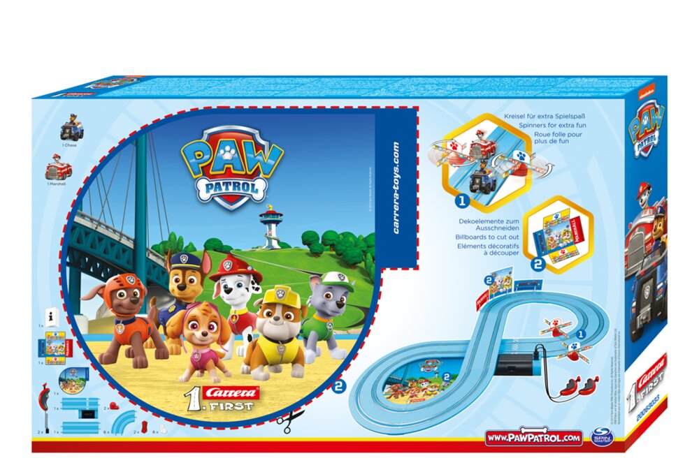 PAw Patrol Circuit de course + 2 voitures marque Carrera First