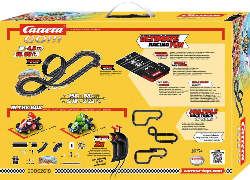 Carrera GO!!! 20062618 - Mario Kart World Slot Car Racing Toy Set