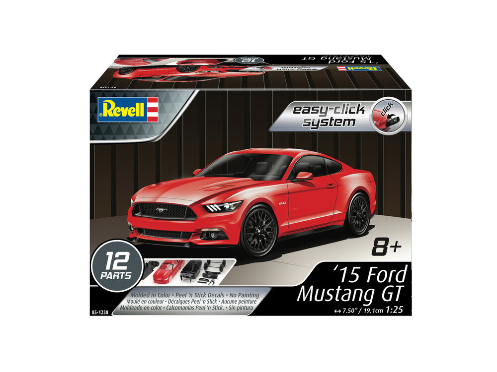Revell 85-1238 2015 Ford Mustang GT 1:25 scale Easy-Click model