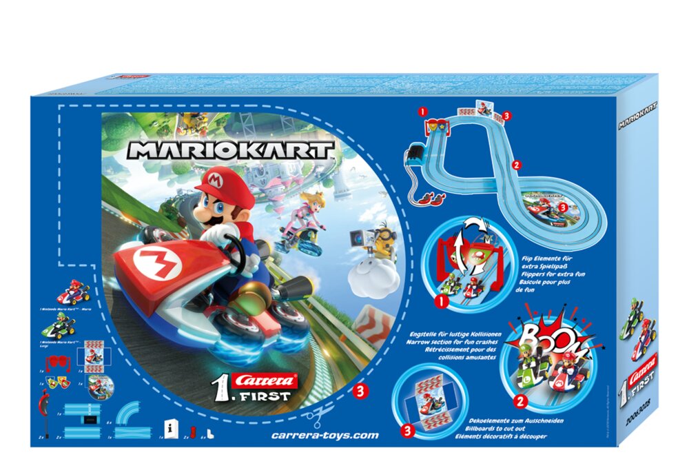 Carrera First Mario Kart Beginner Slot Car Racing Track Set - Blue