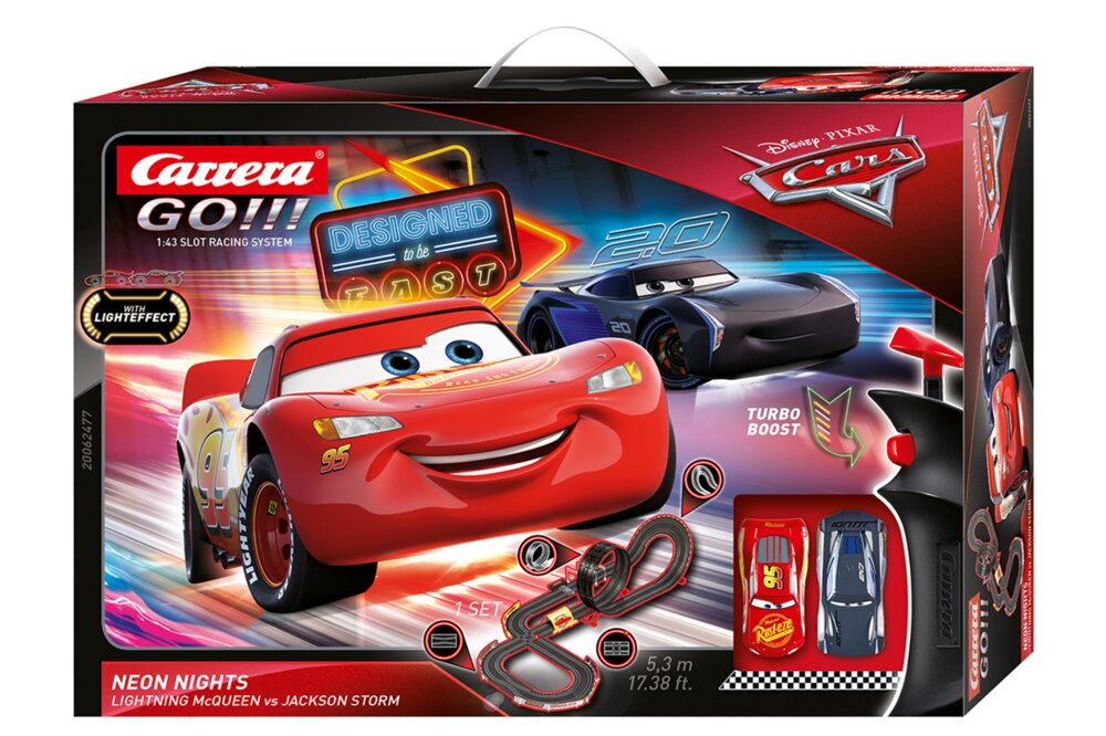ON SALE! Carrera GO!!! 20062477 - Disney·Pixar Cars - Neon Nights Slot Car  Racing Toy Set