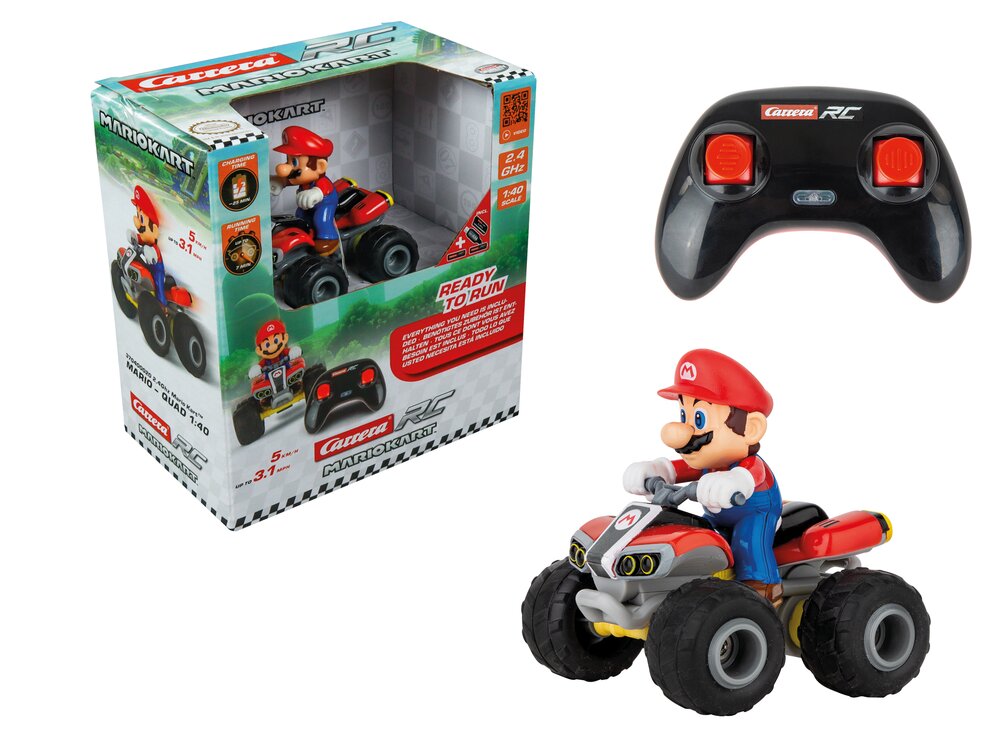 Carrera 2.4GHz Mario Kart, Mario - Race Kart with Sound modelo controlado por radio Coche Motor eléctrico 1:16, Radiocontrol rojo/Azul, Mario - Race Kart with Sound, Coche, 1:16, 6 año(s