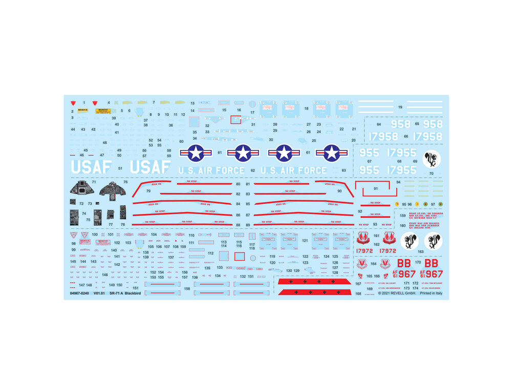 REVELL 04967 LOCKHEED SR-71 A BLACKBIRD MODEL KIT-NIB-206 PARTS-1:48
